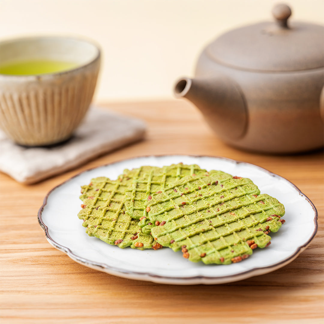 玄米入り抹茶わっふるせんべい  12枚